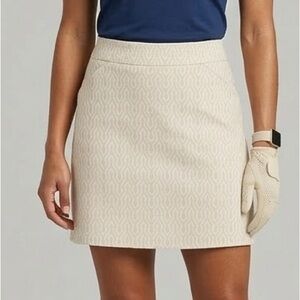 Peter Millar Womens Golf Skort Sz 2 Geometric Print Stretch Zip Moisture Wicking
